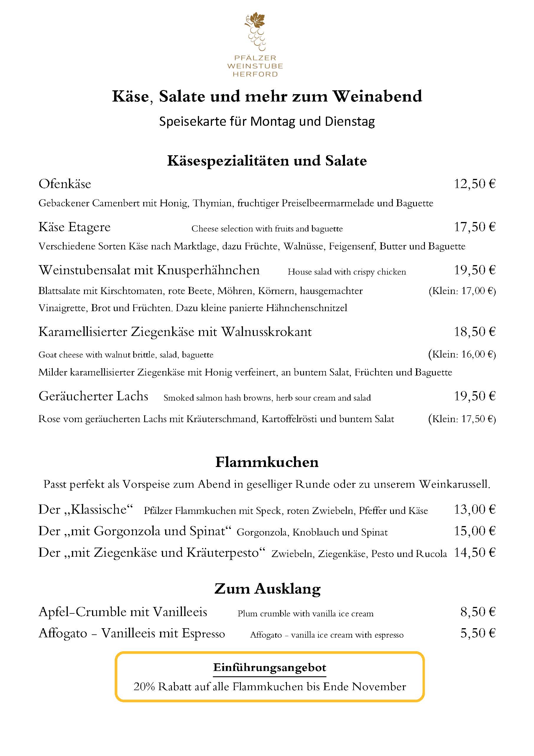 Weinabendkarte