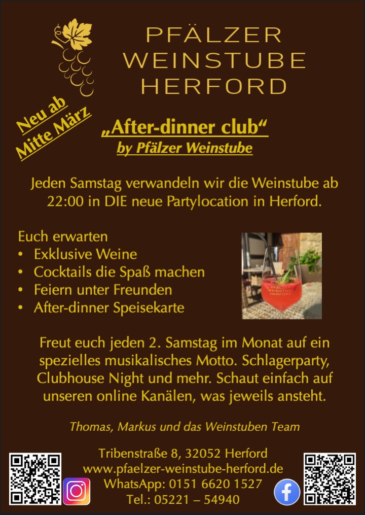 Flyer After Dinner Club